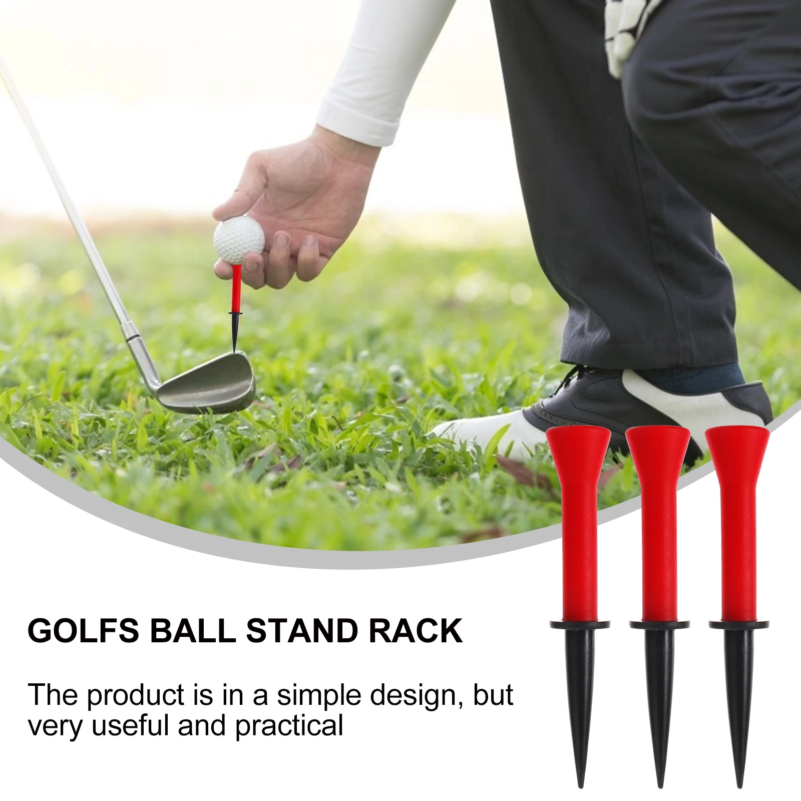 

3 Golf 76mm Soft Rubber Tees Durable Lightweight Training Aid Practice Golfs Accessories Ball Holder