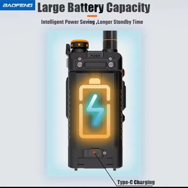 Baofeng جهاز اتصال لاسلكي UV-K5plus عالي الطاقة في الهواء الطلق جولة القيادة الذاتية Type-C شحن مباشر baofeng FM سماعة راديو Comunicador