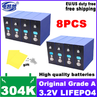 8pcs LiFePO4 3.2V 304Ah 280Ah 105Ah Battery Original Cell Deep Cycle Grade A For DIY 12V 24V 48V Lithium Battery Pack NO TAX