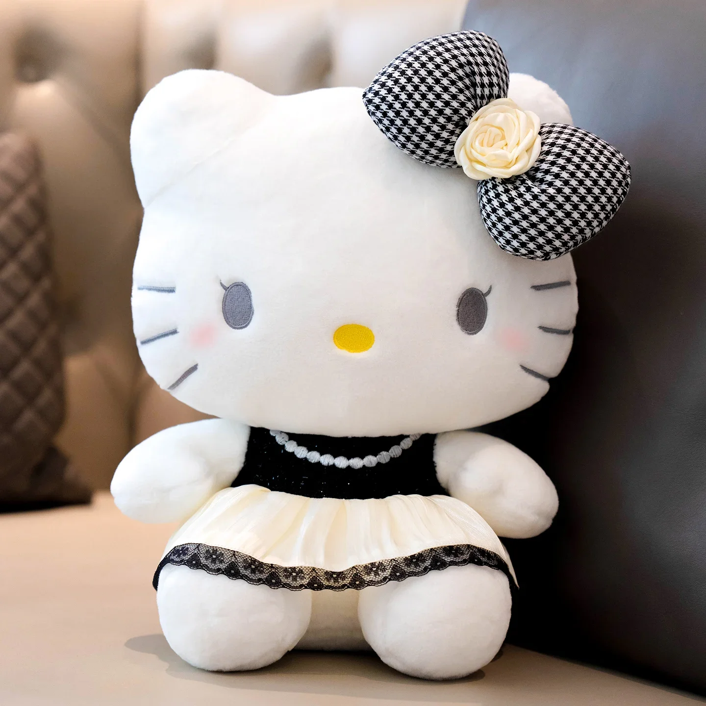 

Плюшевая игрушка Hello Kitty, милая элегантная нарядная кукла Kitty Cat, мягкая мультяшная аниме-кошка, плюшевая игрушка для девочек, фанатов, рождественский подарок