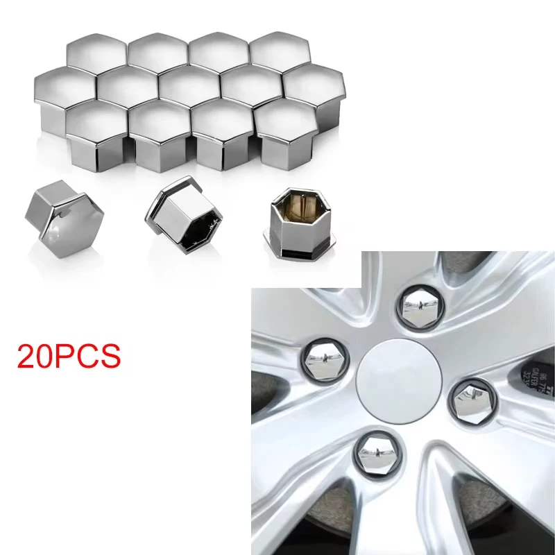 20pcs Wheel Nut Bolt Covers Caps 17mm For Peugeot 207 301 307 308 408 508 3008 Citroen C4l C5 C2