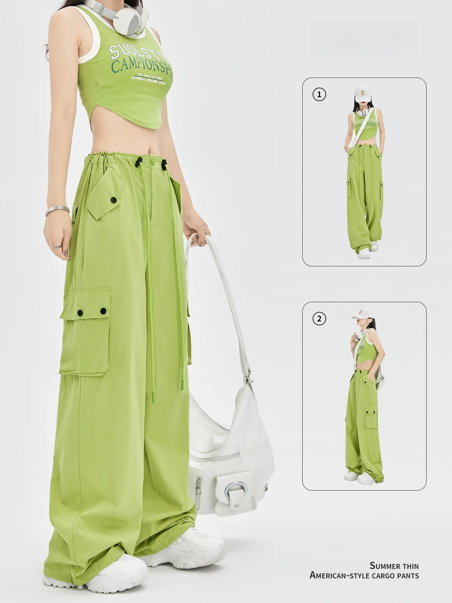

Avocado een Work Pants Women's Summer Thin High Waist Wide Leg Qui Dry Sports Dance Jazz Dance Pants Casual Cotton