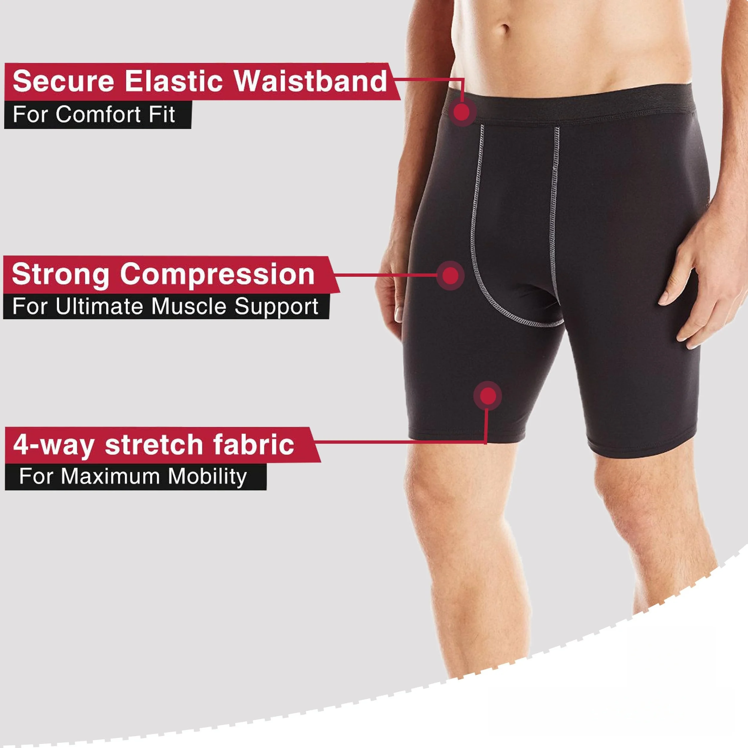

Men's Sports Shorts Compression Spandex Running Shorts Boxers BriefsAthletic Workout Performance Underwear