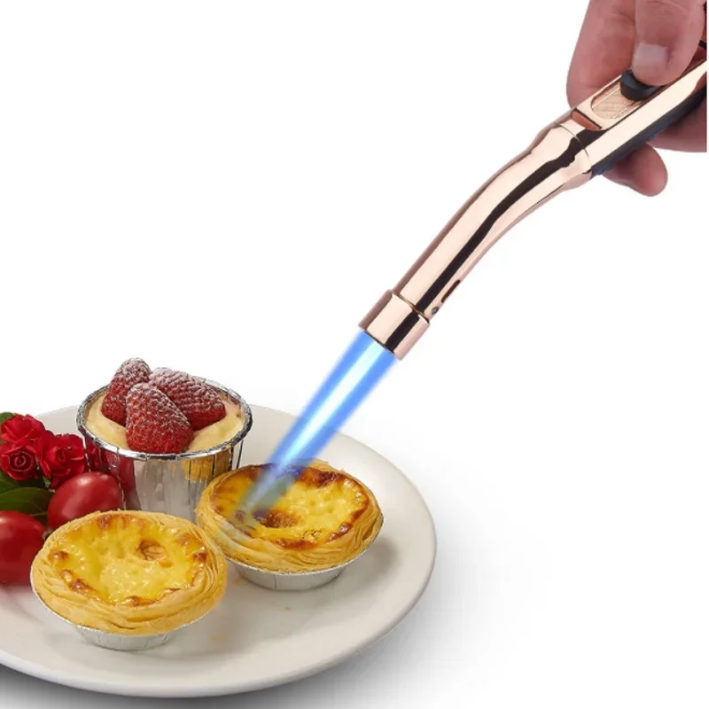 شواء اثنين نمط المعادن الشعلة ولاعات الغاز يندبروف ولاعة السيجار البيوتان ولاعات بندقية رذاذ المحمولة جت أخف المطبخ في الهواء الطلق