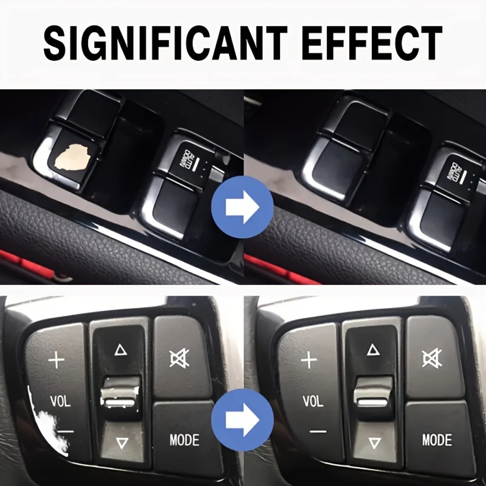 قلم إصلاح الخدوش الداخلي الاحترافي للسيارة - قلم طلاء بلاستيكي مقاوم للماء وتثبيت الألوان لعجلة القيادة ولوحة القيادة والمقاعد