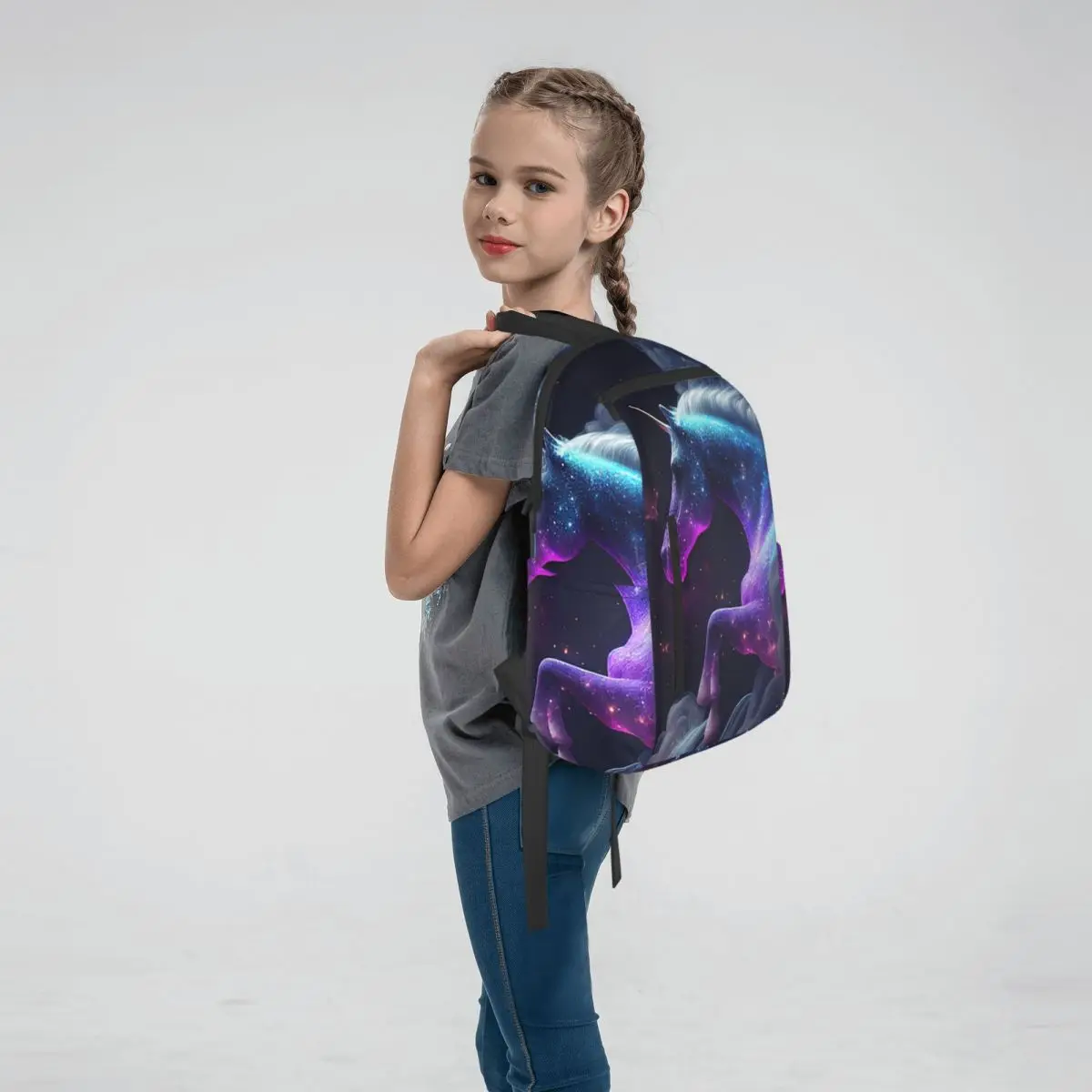 Starry Sky Galactic Colorful Unicorn Backpack Daypack Boys Girls BookBag School Bag Shoulder Bags for Men Women