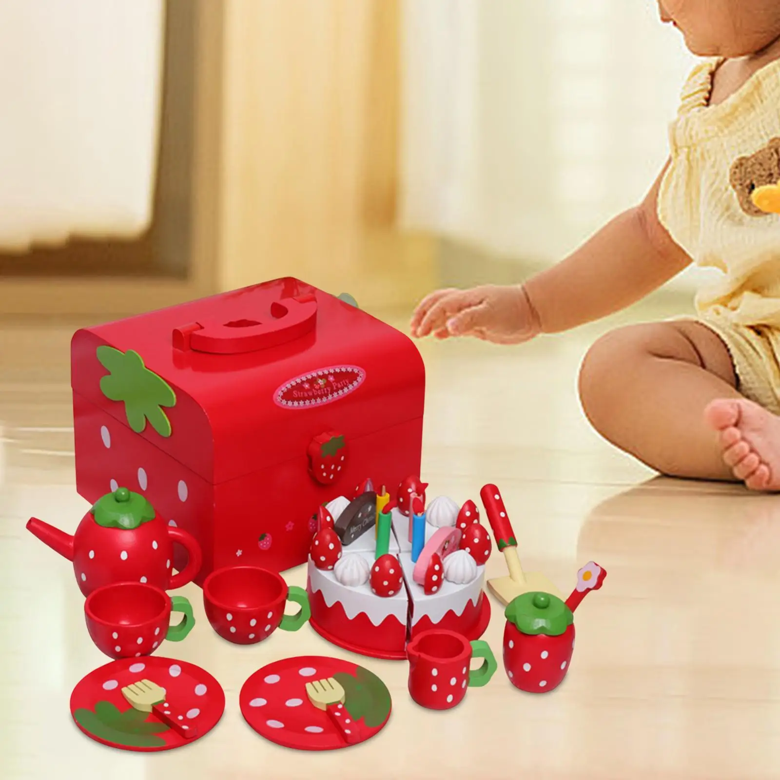 Kinderen Tea Party Set met Play Dessert Tray Theepot voor kinderen Kinderen