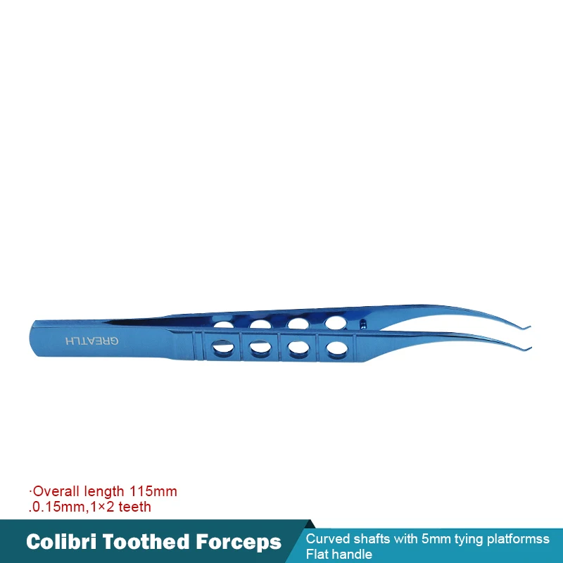 Titanium Colibri Toothed Forceps Flat Handle Ophthalmic Tweezers Ophthalmic Surgery Instrument