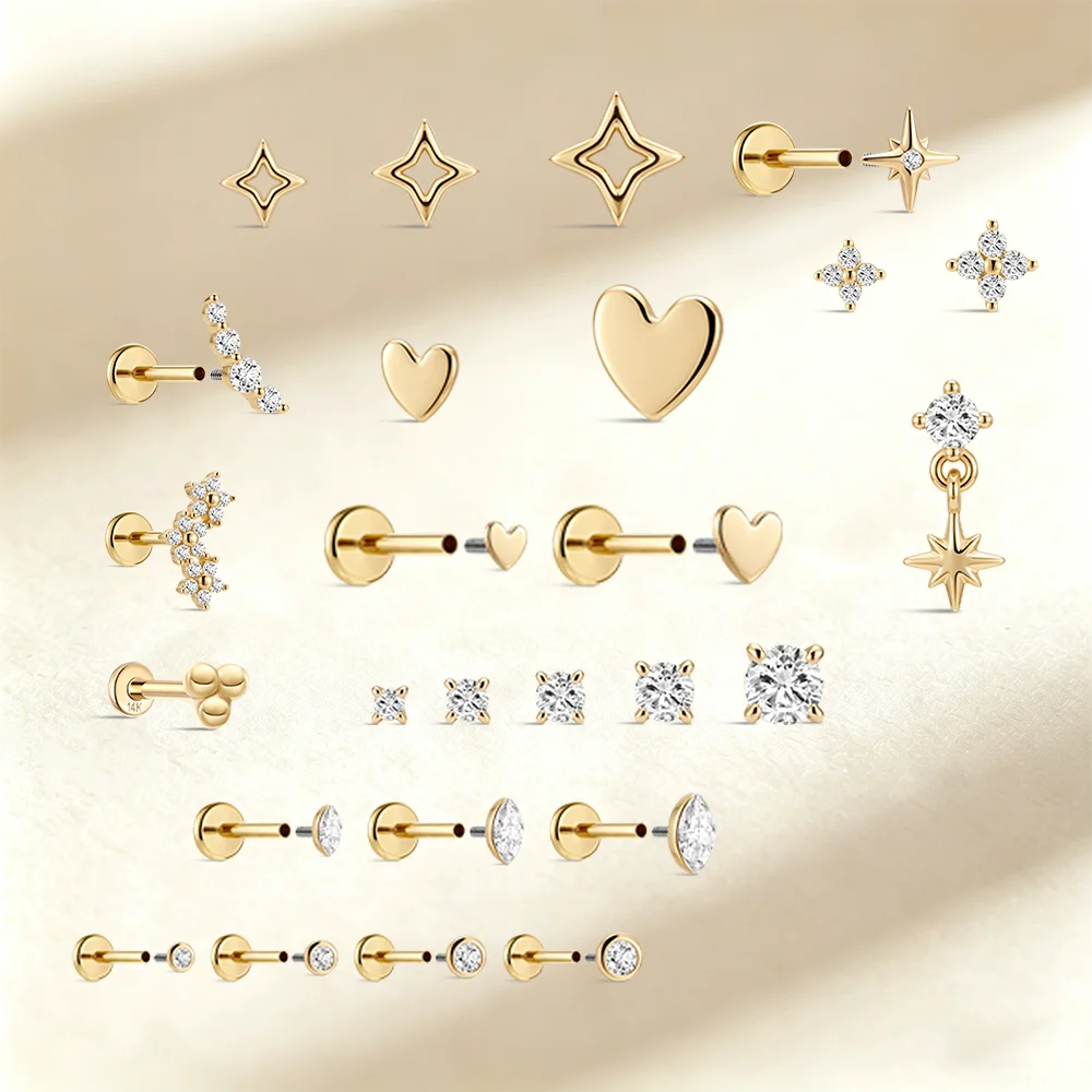 CANNER 14K Solid Gold Tiny Stu - Body Jewelry Kit ulasan dan harga