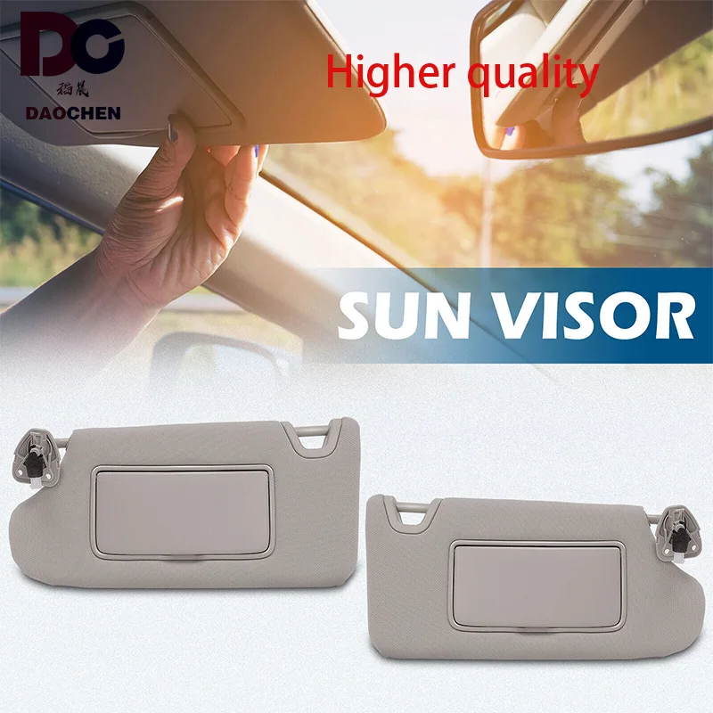 Daochen  Right Passenger Side Sun Visor Gray with Light Compatible with Nissan Altima 2013-2018 Replaces  96400-3TA2A