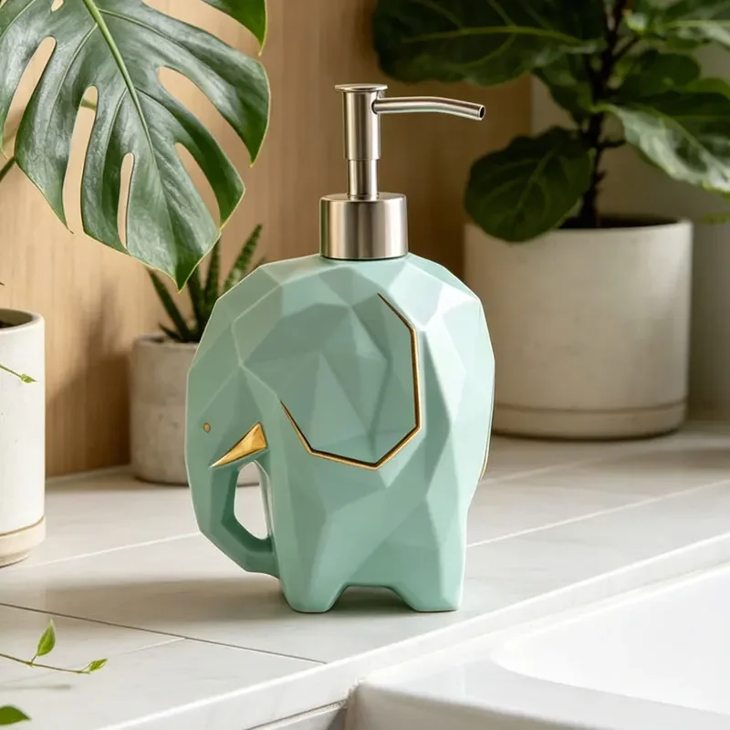 soap-dispenser-420ml-cartoon-elephant-ceramic-hand-wash-shampoo-shampoo-bottled-separately-hotel-home-stay-lotion-press-bottle