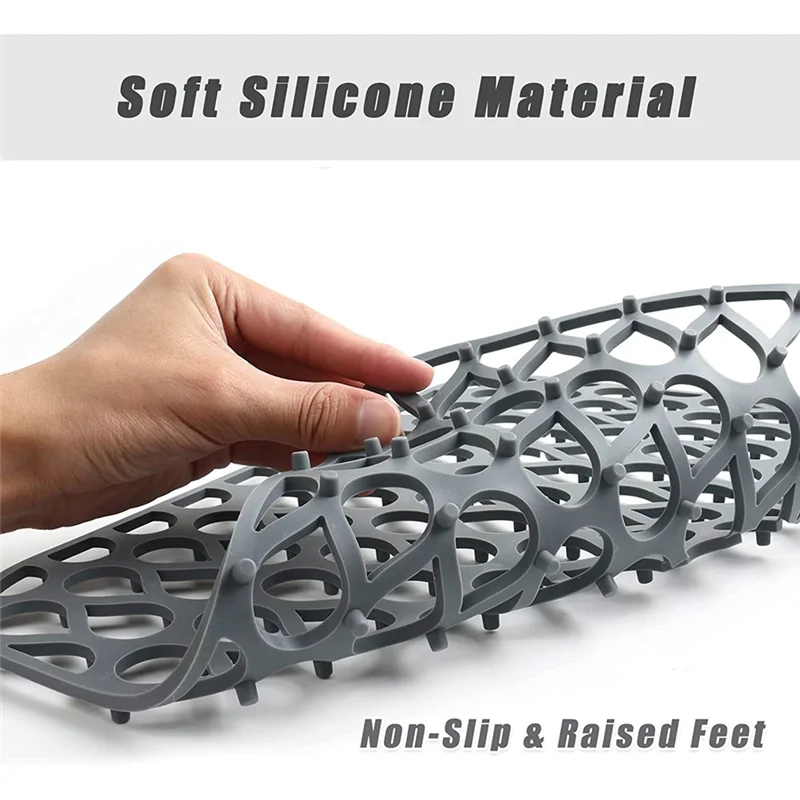 

B76A Коврик для кухонной мойки, силиконовые коврики для раковины из нержавеющей стали, защитные приспособления для раковины для кухонной мойки - 13,58X11,6 дюйма