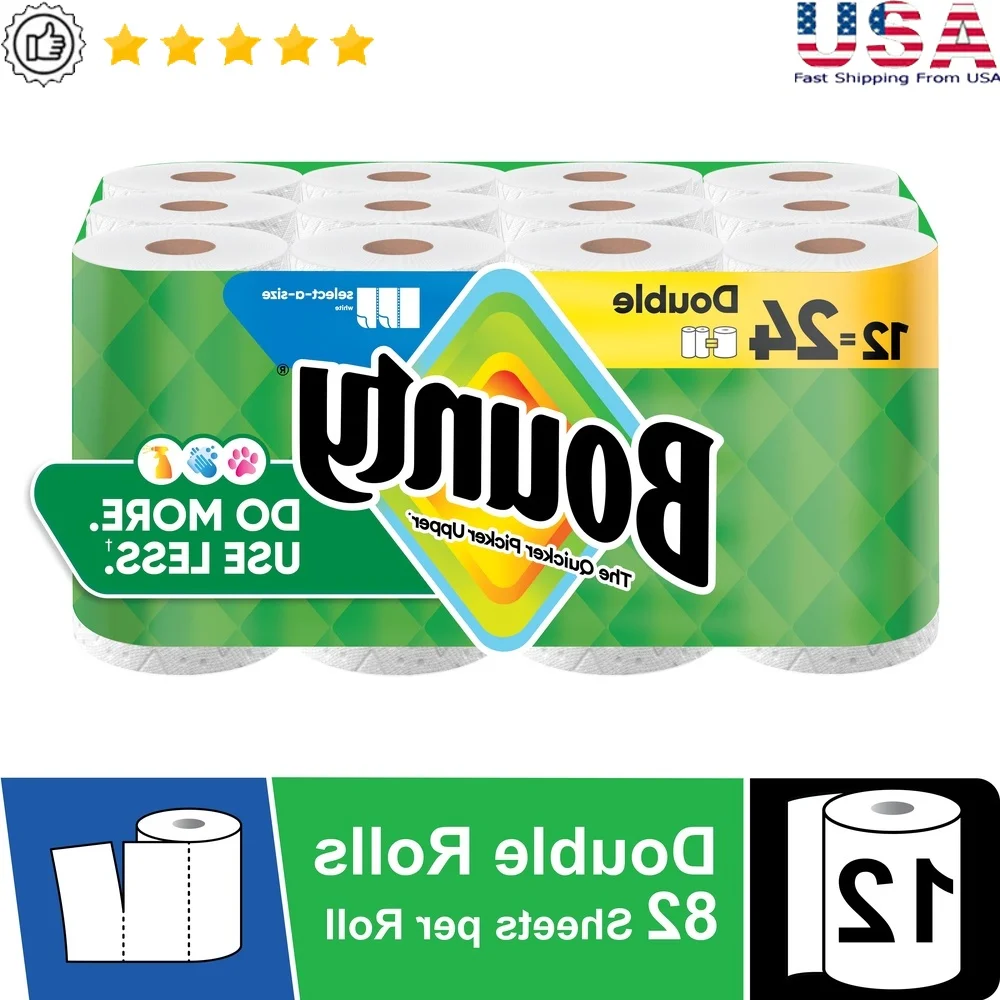 

Бумажные полотенца Select-A-Size, 12 двойных рулонов, 82 листа в рулоне, прочная ромбовидная текстура, впитывающая, быстрая очистка, ежедневные сообщения