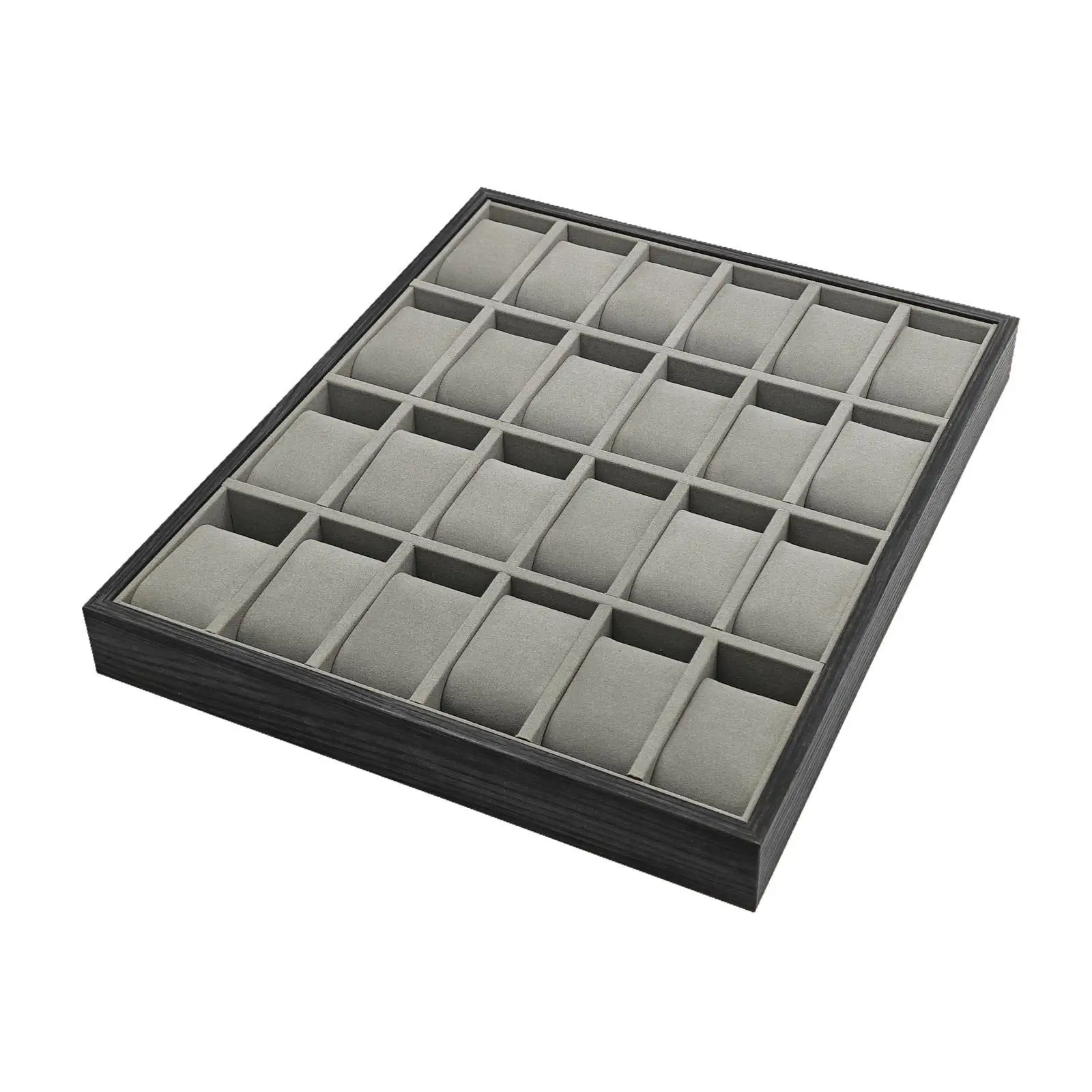 24 Slot Wooden Watch Storage Tray for Retail Store Versatile Exhibition Tray