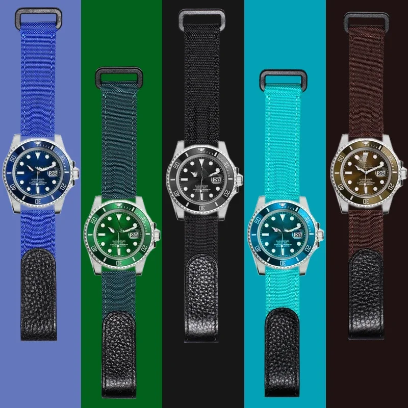 20 mm 21 mm Klettverschluss Canvas Uhrenarmband männlich für Rolex Daytona Omega Seahorse Rudder Bay Seiko Nylon-Uhrenarmband – Detail 3
