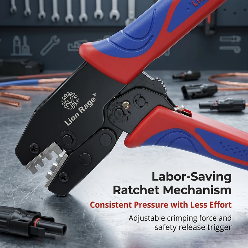 2546B MC4 PV Crimpwerkzeug-Set Ratschen-Crimper für 2,5-6mm² 10-14AWG Solarkabel-Abisolierer & MC4-Schlüssel für Solarpanelsysteme – Detail 2