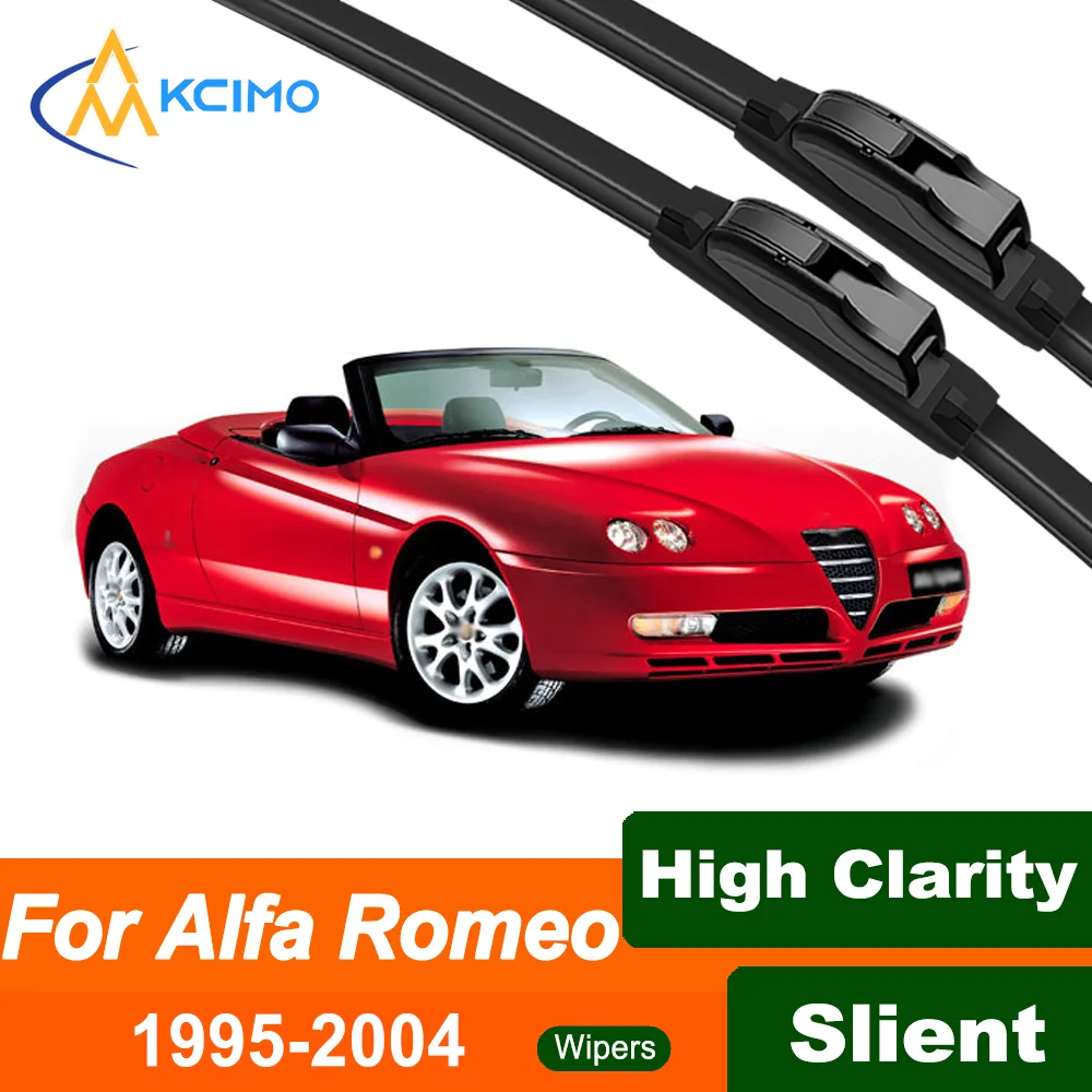 

Silent Black Front Wiper Blades Set for Alfa Romeo GTV Spider 916 1995-2004 Auto Windscreen Windshield Window Wiper Accessories