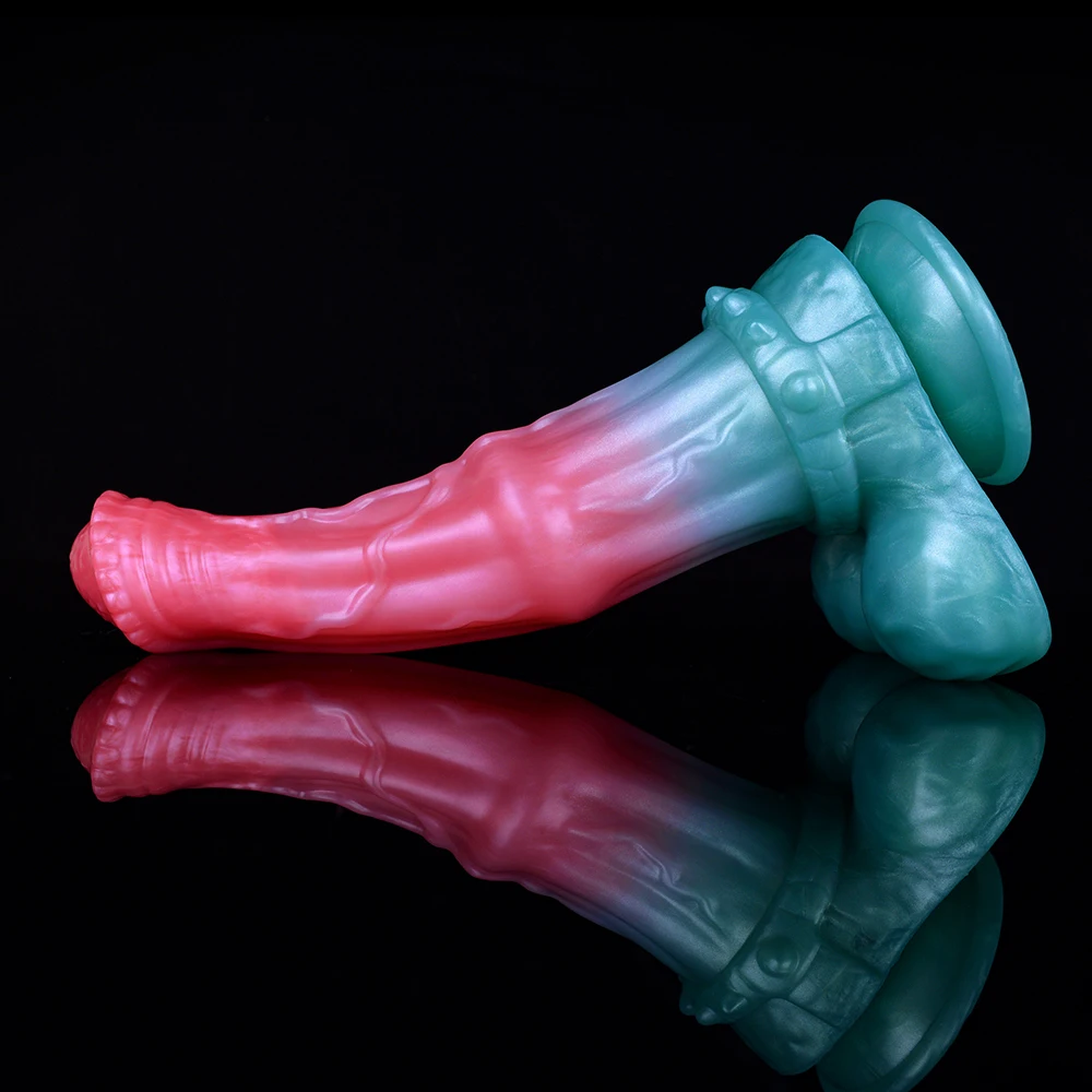 LEZEE Silicone Fantasy Ejaculation Squirting Dildo Horse Penis With Sucker Spray Liquid Vaginal Masssage Anal Sex Toys For Women