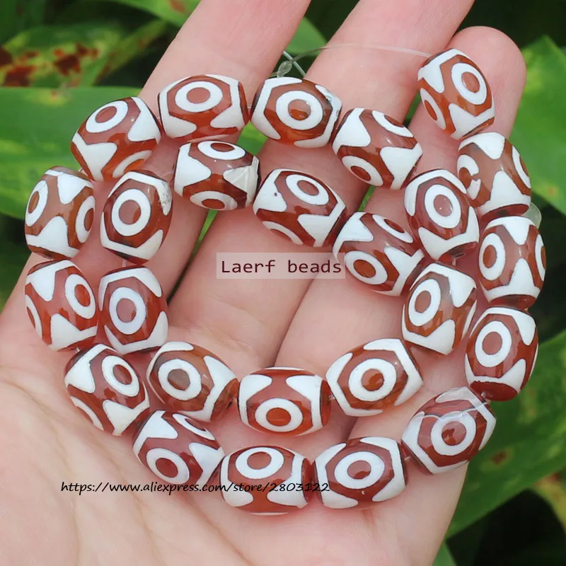 8pcs ,10x14mm Good Quality Natural Red Agate Ancient Tibet Dzi beads,Lucky Symbol,Powerful Amulet,For DIY Jewelry Making !