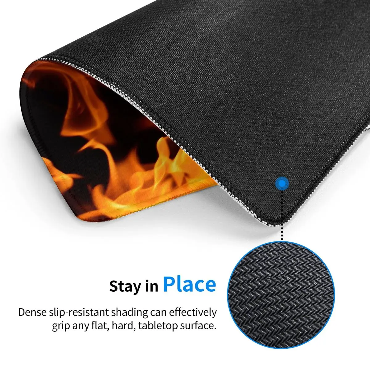 Burning Fire With Sparks Mouse Pad Gamer PC Laptop Mats Keyboard Computer Gaming Office Accessories Desk Mat 7x9 in 22x18 cm
