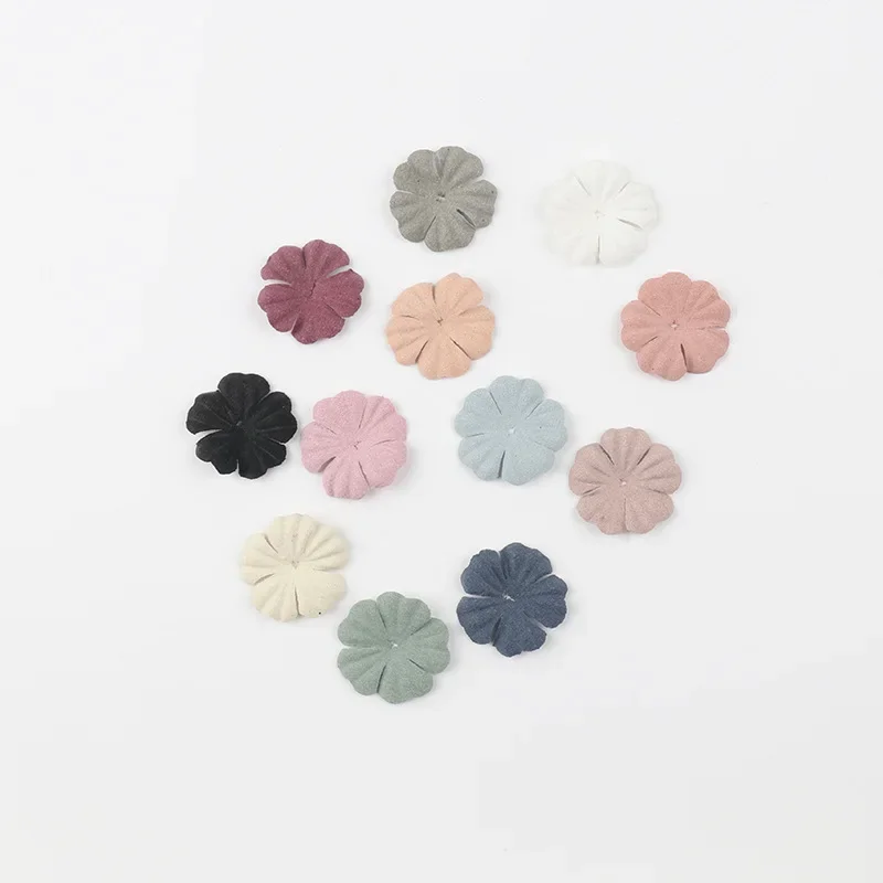 50PC imulation microfiber leather petals diy accessories clothing accessories shoe bag decorative flower pieces