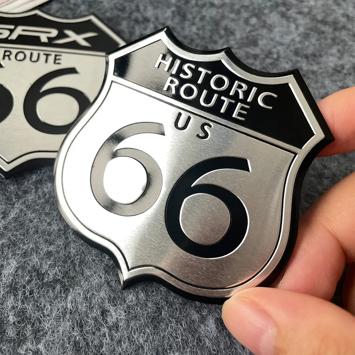 الرجعية الطريق 66 ثلاثية الأبعاد الألومنيوم شعار السيارة ملصقات دراجة نارية موتو سكوتر الجسم ديكور الشارات اكسسوارات ل هارلي رويال انفيلد