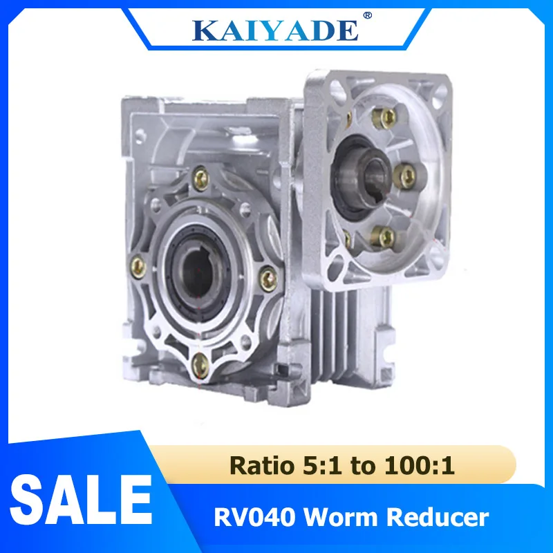 High Quality NMRV040 Worm Reducer Ratio 5:1- 80:1 14mm Input Shaft 18mm Output RV040 Turbo Gearbox Speed Reduce for NEMA34 Motor
