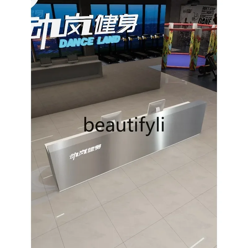 ZzqSimple الحديثة الفولاذ المقاوم للصدأ منصة مشروبات شركة مكتب الاستقبال الصالة الرياضية متجر الملابس صالون تجميل مكتب الاستقبال أمين الصندوق العداد