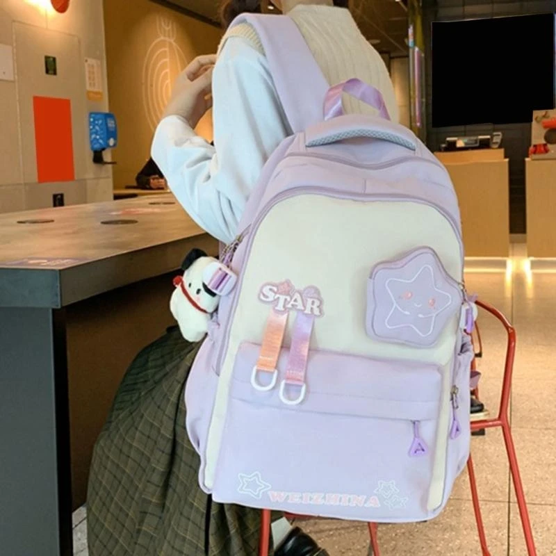 

F19F Practical School Backpack for Teens Large Capacity Daypack Functional Laptop Backpacks Casual Daypack