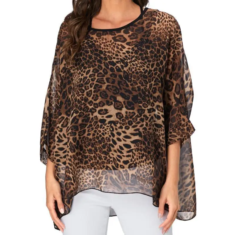 

4327 Fashion Women's Bohemian Chiffon Shirt Seaside Vacation Sun Protection Clothing Bikini Cover-up