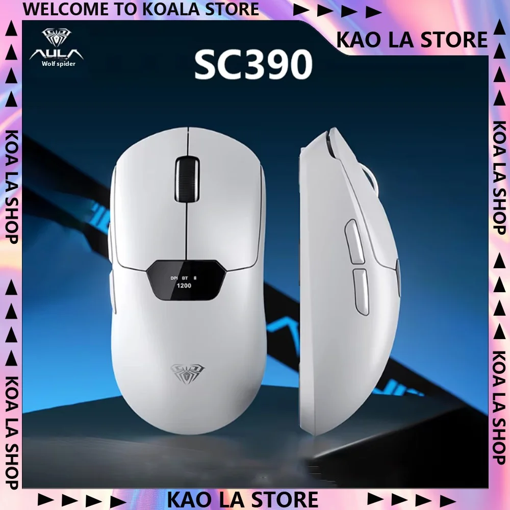 

Мышь AULA SC390, беспроводная PAW3311, RGB, 3 режима с умным дисплеем, 20000 точек на дюйм, игровая мышь для киберспорта, индивидуальный аксессуар для ПК, подарки