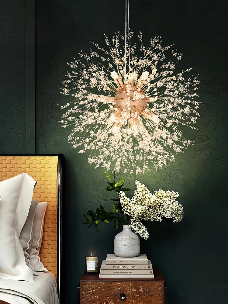 Lustre en cristal de luxe IRALAN, design feu d'artifice, luminaire suspendu LED, éclairage moderne et créatif pour salle à manger, salon