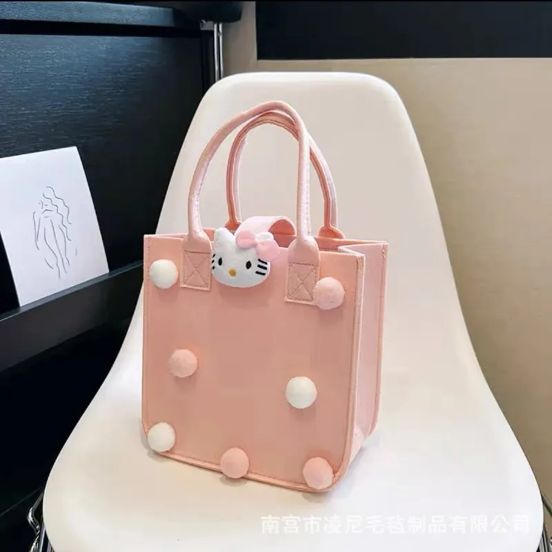 만화 작은 인형 휴대용 쇼핑 가방 귀여운 양모 펠트 가방 선물 상자 동반자 선물 팩 소규모