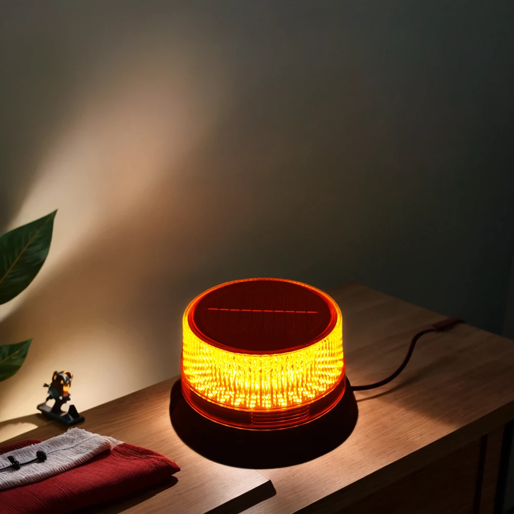 

Solar Strobe Warning Light with Magnetic Base Beacon Light Safety Flashing Light for Road Construction Vehicle