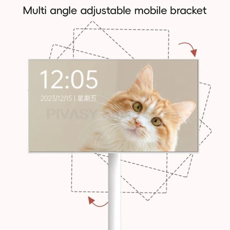 21,5 24-inch touchscreen Smart TV-monitor Mobiele standaard Batterij voor fitness Thuiskantoor Draadloos Casting Audio met vloerstandaard