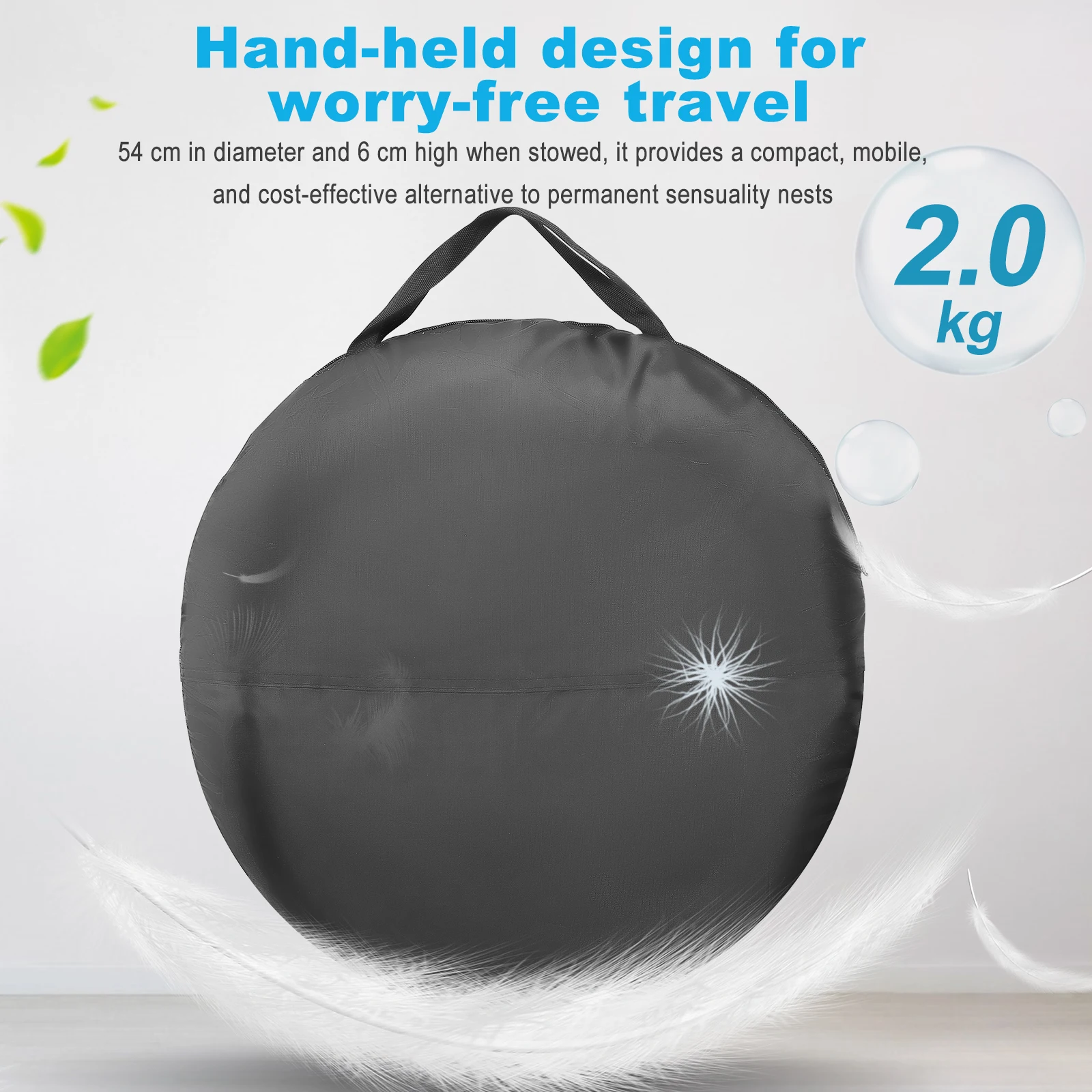 Sensory Tent for Kids 117x115cm, Pop-up Sensory Blackout Play Tent for for Children with Autism, ASD & ADHD with Advanced Silver Inner Lining with Carry Bag, DE Stock