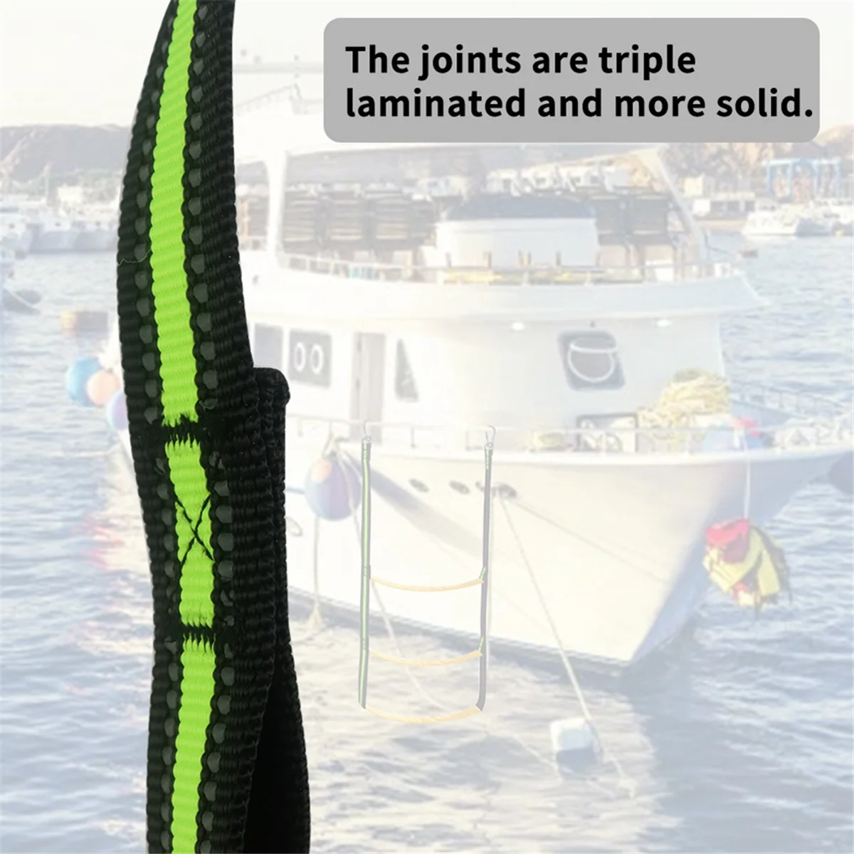 Portable Boat Rope Ladder 3 Step Folding Hanging Boat Boarding Ladder Light-Weight Rope Ladder Boat Accessories