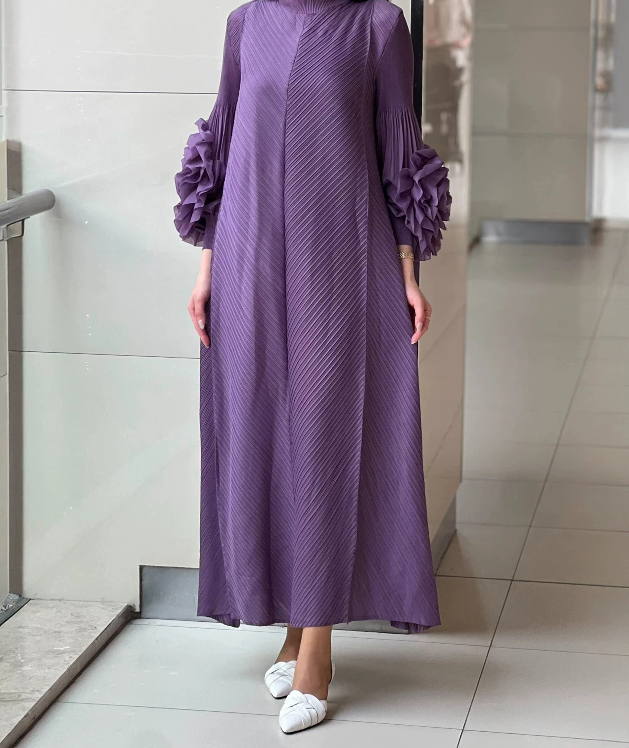 

Middle Eastern Arabic plus size women's dress long skirt light luxury high-end pleated dress-GZXX1001