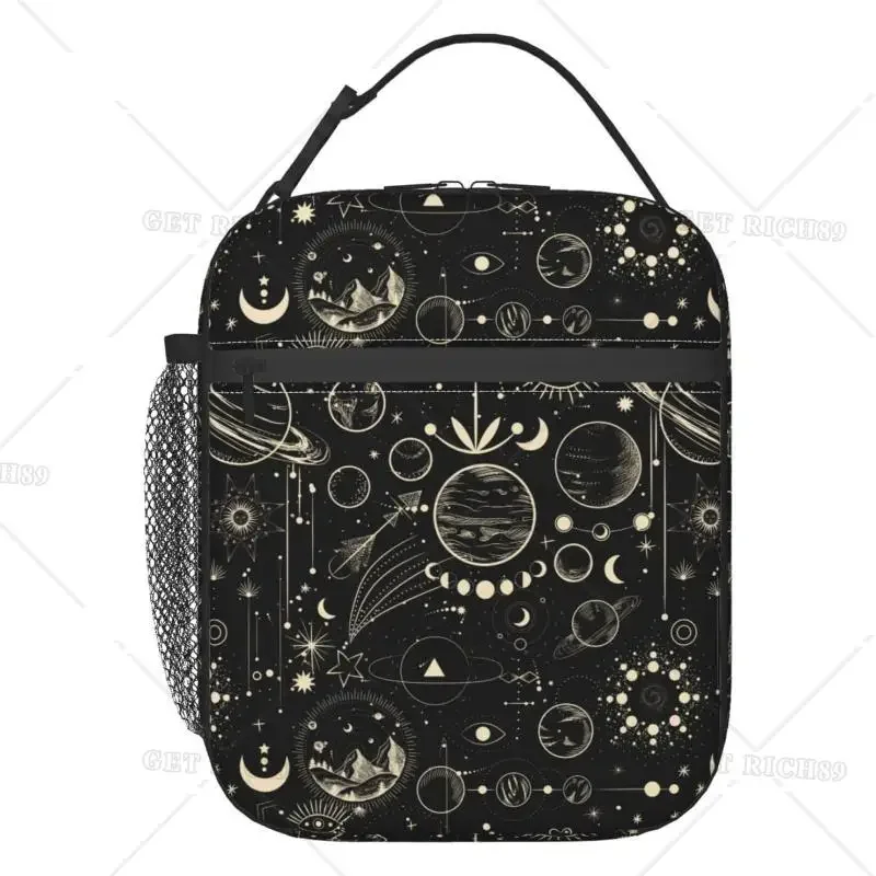 

Moon Phase Lunch Bag Double Insulated Leakproof Lunch Box Cooler Lunch Organizer Tote Bag for Work Picnic Travel Camping