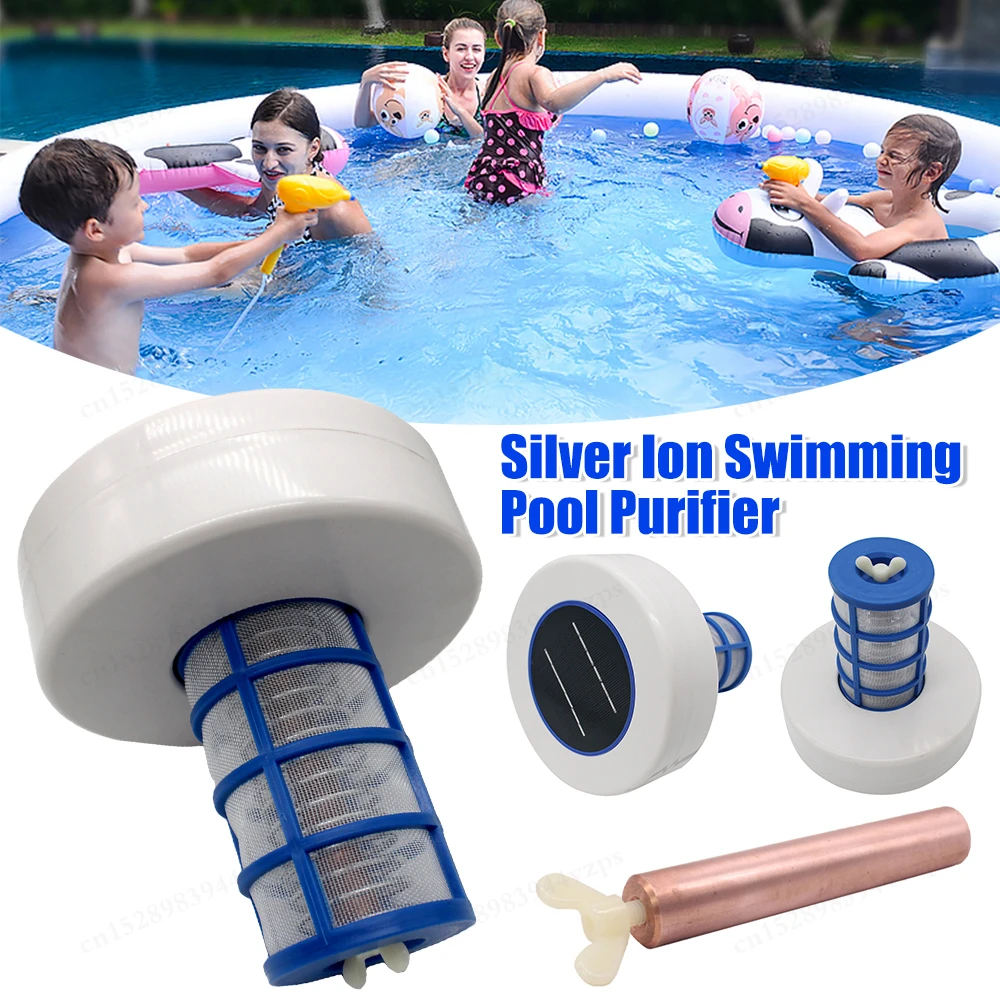 Swimming Pool Ionizer Algae Resistance Copper Silver Ion Pool Ionizer Solar Powered Swim Pool Water Purifier Tub Water Ionizer