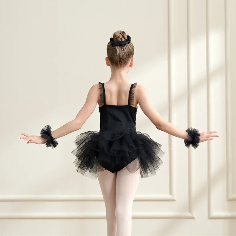Dziewczęca sukienka baletowa bez rękawów z tutu, zapinana na zatrzaski w kroku, strój baletowy, urocza sukienka baletowa z tutu dla dzieci.