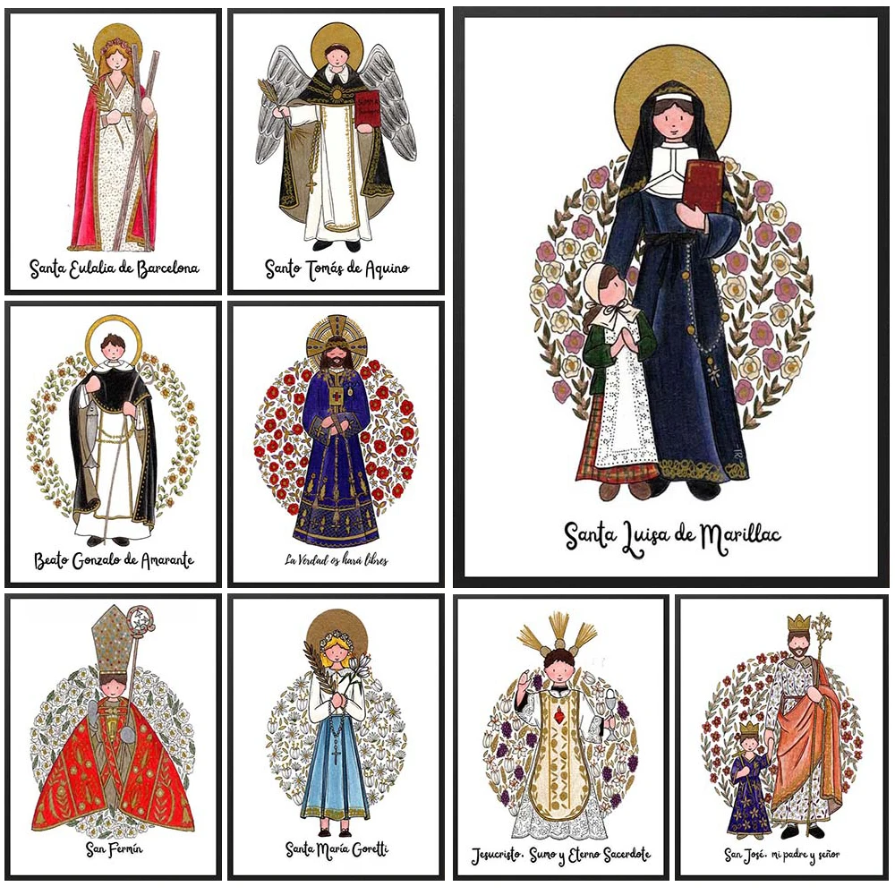 

Religion Missionary Gospel Virgin Mary Poster Wall Pictures For Living Room Nordic Poster Wall Art Canvas Painting Unframed