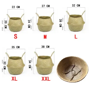 Vime Rattan Pendar Flowerpot, Seegras Lagerkörbe, Wäschekörbe, Stroh, Pastoral, Garten, Pflanzen, Heimdekoration 10 Hauptverkaufskörbe von Morgenkaffee - №8