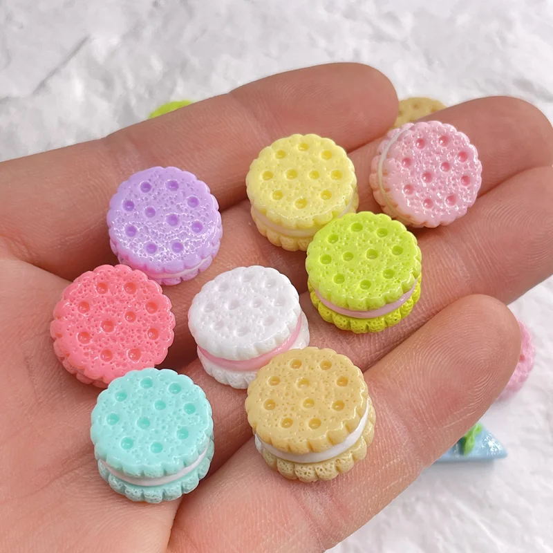 10 Pcs Resin Simulation Cartoon Macaron Flatback Cabochon Art Supply DIY Earring Craft Scrapbooking For Hair Bow Clip Decoration