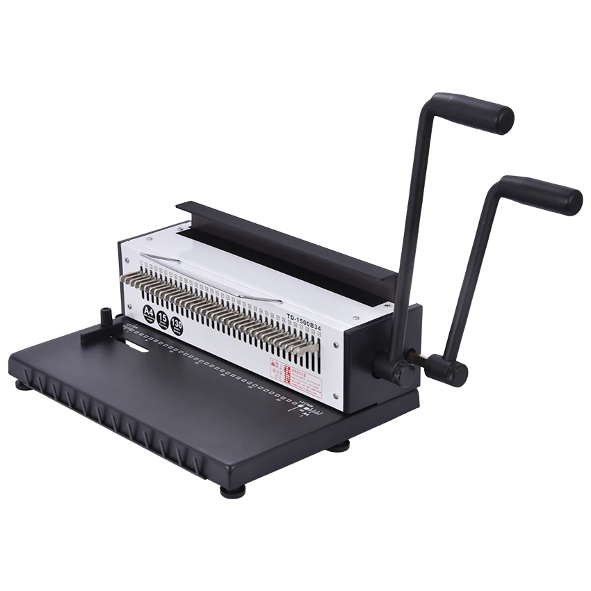 TD-1500B34R Manual Spiral Wire Binding Machine Round 4.5mm 34 Punching Hole Photo Album A4 Paper File Binder Puncher Machine