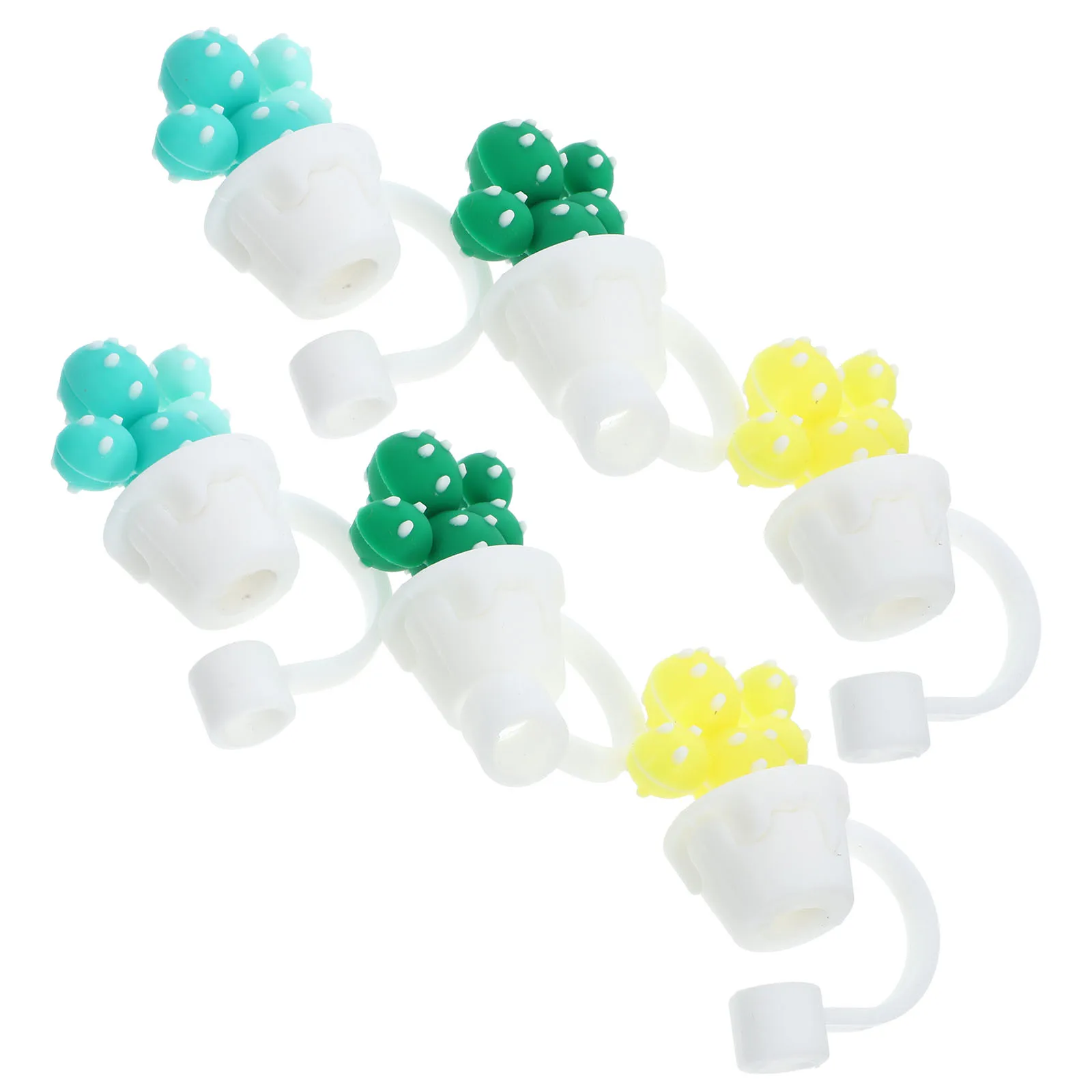 

6pcs Cactus Covers Plastic Cute Straw Covers Cap Caps For Drinking Straws Cute Straw Toppers Kitchen Bar Accessories