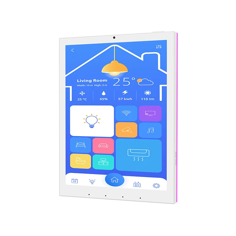 

Настенный 9,7-дюймовый сенсорный экран высокой четкости Android 13, интеллектуальный домашний планшет с центральным управлением и RS-485