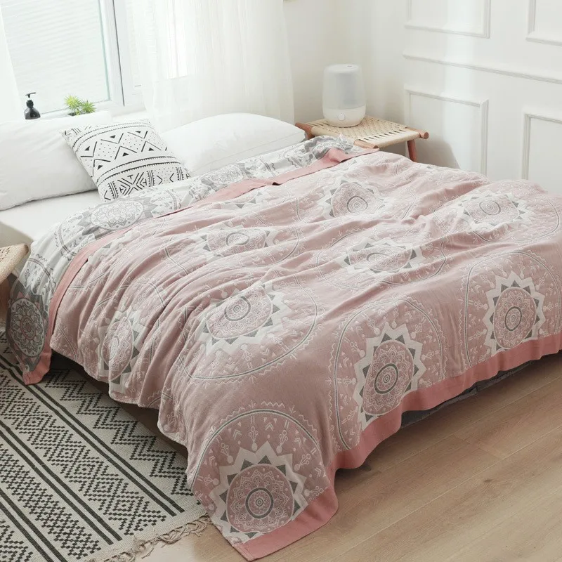 Queen King Single Bedspread Sleeping Blanket For Bed Sheet Adult Car Sofa Travel Blanket Muslin Cotton Nap Sofa Blanket