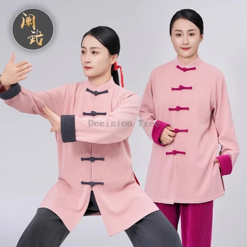

2025 chinese morning exercise set fashionable tai chi clothing autumn winter thicken high end improved changquan practice outfit