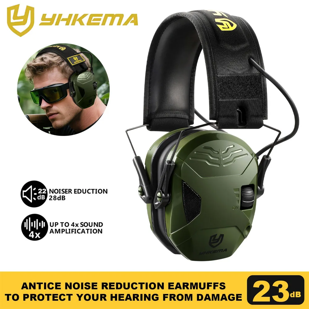 NEW Outdoor Tactical Shooting Ear Protection Safety Earmuffs Noise Reduction Slim Active Hearing Protector for Hunting,Gun Range